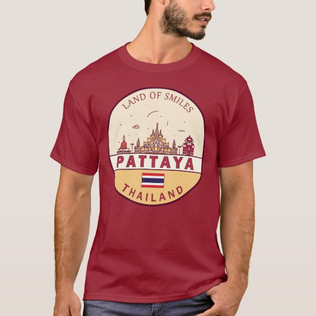 Camiseta Pattaya Thailand City Skyline Emblem (Frente)