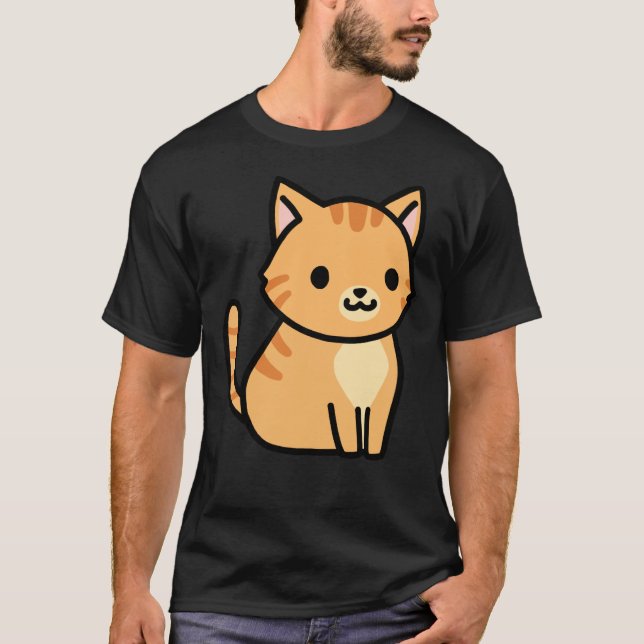 Camiseta Pau de Gato de Tabulação Laranja (Frente)