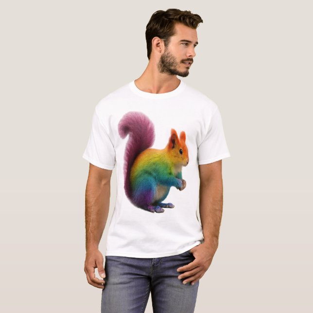 Camiseta Pau de Pele Arco-Íris Colorido (Frente Completa)