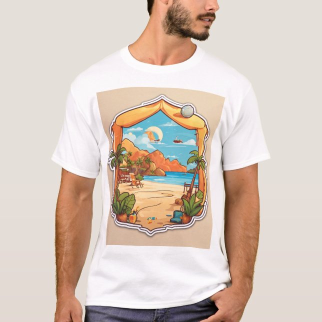 Camiseta Pau de praia minimalista (Frente)