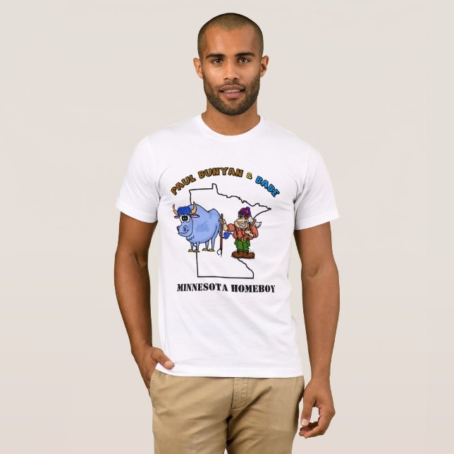 Camiseta Paul Bunyan e Babe Minnesota Ficar em casa Tee Ver (Frente Completa)