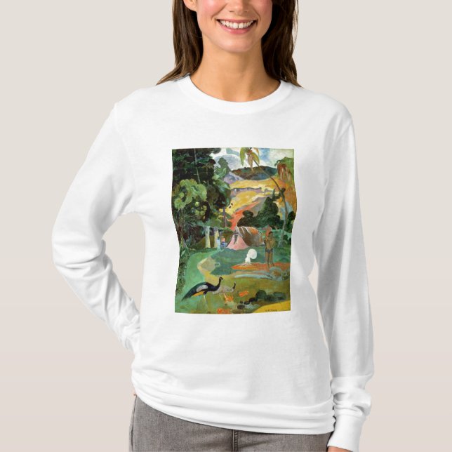 Camiseta Paul Gauguin| Matamoe ou Paisagem com Peacocks (Frente)