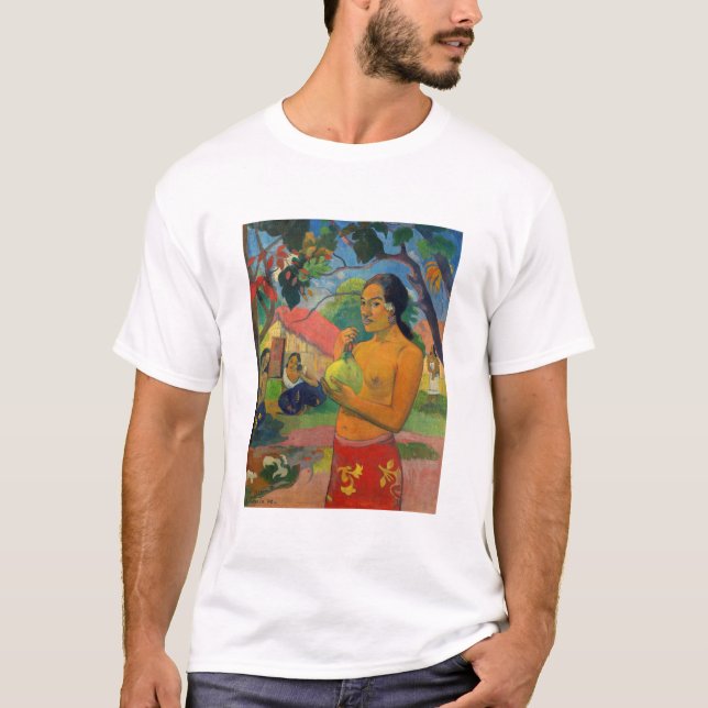 Camiseta Paul Gauguin - Mulher segurando uma Fruta (Frente)