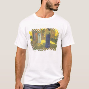Camiseta Paul Gauguin três mulheres de Tahitian contra u