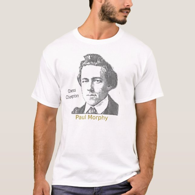 Camiseta Paul Morphy, campeão da xadrez (Frente)