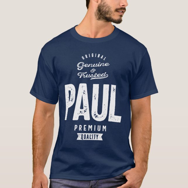 Camiseta Paul Personalizado Nome Aniversário Presente (Frente)