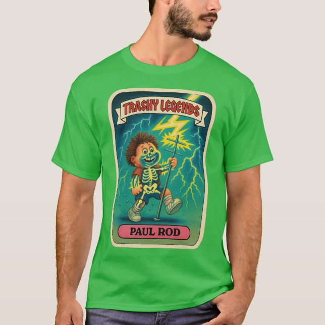 Camiseta Paul Rod Electric Retro Garbage Parody Kid Sticker (Frente)