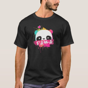 Camiseta PAULA - Belo nome de garota com um panda adorável