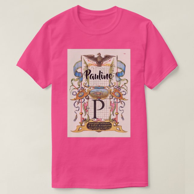 Camiseta Pauline Vintage e moderna Caligrafia (Frente do Design)