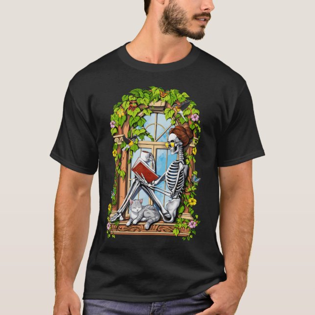 Camiseta Pausa para café do esqueleto (Frente)