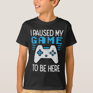 Camiseta Pausado Meu Jogo Controle de Jogo Gamer Meninos Cr
