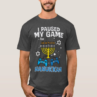 Camiseta Pausado Meu Jogo Hanukkah Gamer Chanukah Jogos Men
