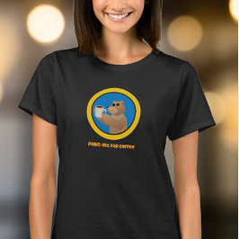 Camiseta Pausando para o Café Urso Bonito Café da Manhã Pia