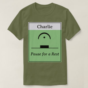 Camiseta Pause Personalizado Descanse Humor Musical Verde