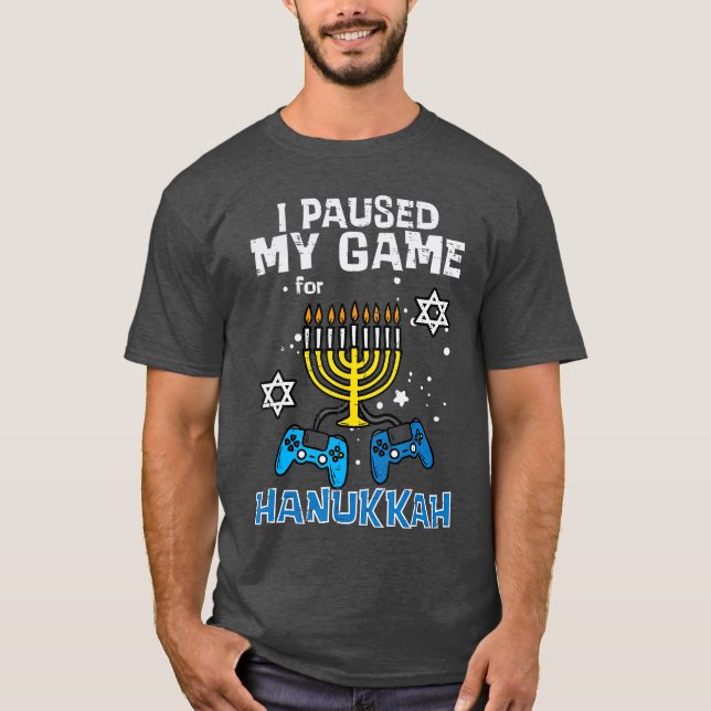 Camiseta Paused My Game Hanukkah Gamer Chanukah Gaming Boys (Frente)
