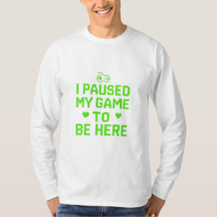 Camiseta Pausei Meu Jogo Arte Neon Pixel
