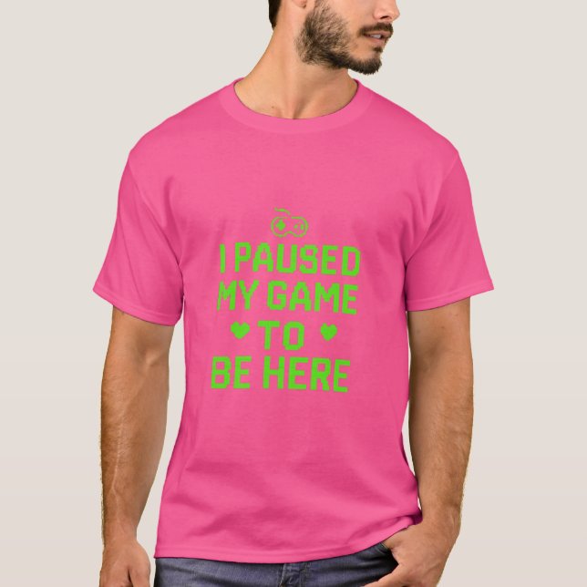 Camiseta Pausei Meu Jogo Arte Neon Pixel (Frente)