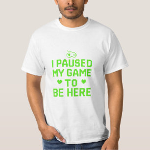 Camiseta Pausei Meu Jogo Arte Neon Pixel