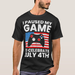 Camiseta Pausei meu jogo para comemorar 4 de julho american