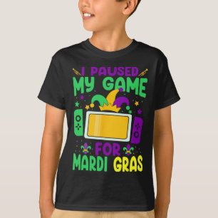Camiseta Pausei Meu Jogo Para O Jogo Do Mardi Gras.