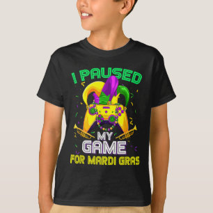 Camiseta Pausei Meu Jogo Para O Jogo Mardi Gras Mardi G