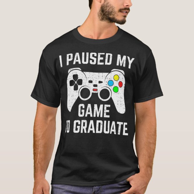 Camiseta pausei meu jogo para o vídeo de graduação do forma (Frente)