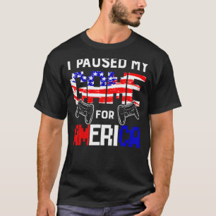 Camiseta Pausei Meu Jogo Pela Bandeira Americana No Dia 4 D