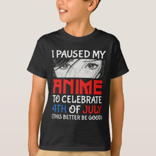Camiseta Pausou meu anime para comemorar o dia 4 de julho,