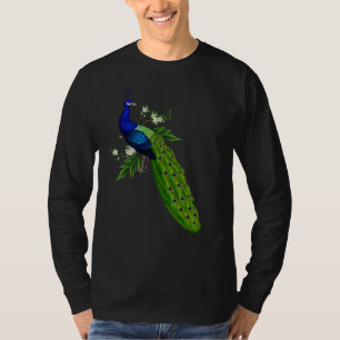 Camiseta Pavão Azul Fofo Animais Aves Fofos Gráfico
