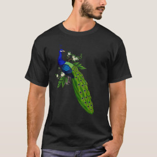 Camiseta Pavão Azul Fofo Animais Aves Fofos Gráfico