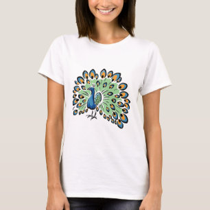 Camiseta Pavão colorido dos desenhos animados