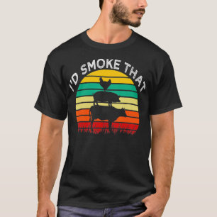 Camiseta Pavão de CHURRASCO fino com fumaça id Barbeque