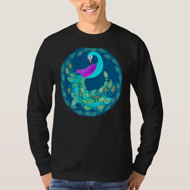Camiseta Pavão Na Natureza Aves Cutas Gráfico Animal (Frente)