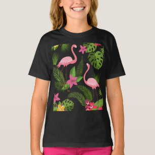 Camiseta Pavão-Padrão Rosa com Camisa-Flor