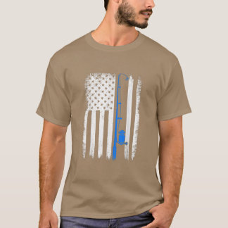 Camiseta Pavilhão Americano Pesca Raça Sobrecarga Homens Mu