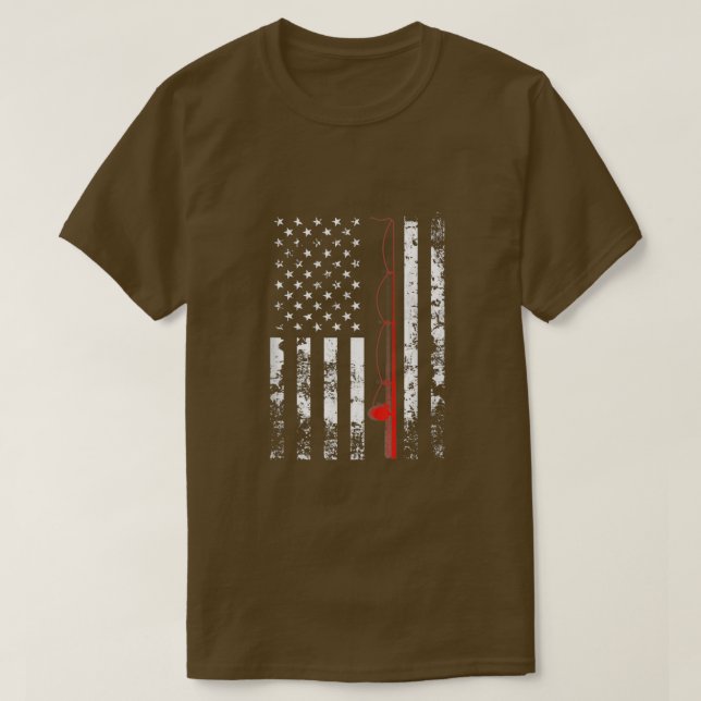 Camiseta Pavilhão Americano Rod USA Presente Patriótico (Frente do Design)