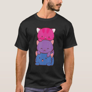 Camiseta Pavilhão bissexual Cor Gato Sutil Bi Orgulho Lgbtq