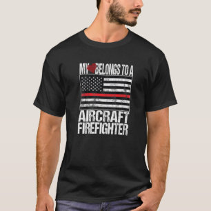 Camiseta Pavilhão de Linha Vermelha Bombeiro Meu Coração Pe