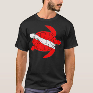 Camiseta Pavilhão de Mergulho de Tartaruga Marítima Scuba P