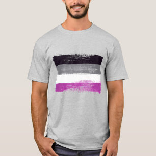CAMISETA PAVILHÃO DE ORGULHO ASEXUAL PINTADO