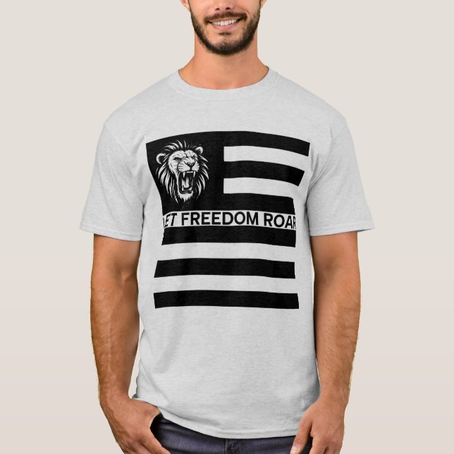 CAMISETA PAVILHÃO DE PATRIOTA PRETO E BRANCO (Frente)