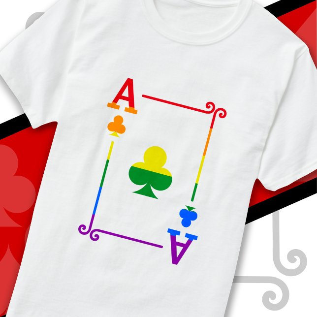 Camiseta Pavilhão do Orgulho LGBTQ Jogando Cartões Ace Card (Criador carregado)