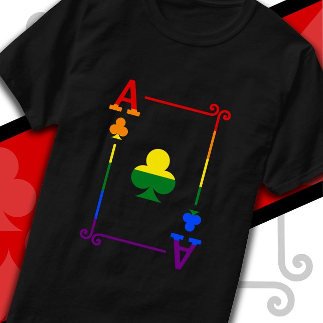 Camiseta Pavilhão do Orgulho LGBTQ Jogando Cartões Ace Card (Criador carregado)