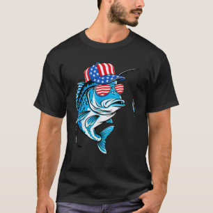 Camiseta Pavilhão dos EUA Pescador americano Pescador Pesca