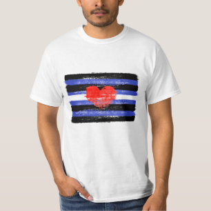 CAMISETA PAVILHÃO E SÍMBOLO DE ORGULHO DE COURO PINTADO