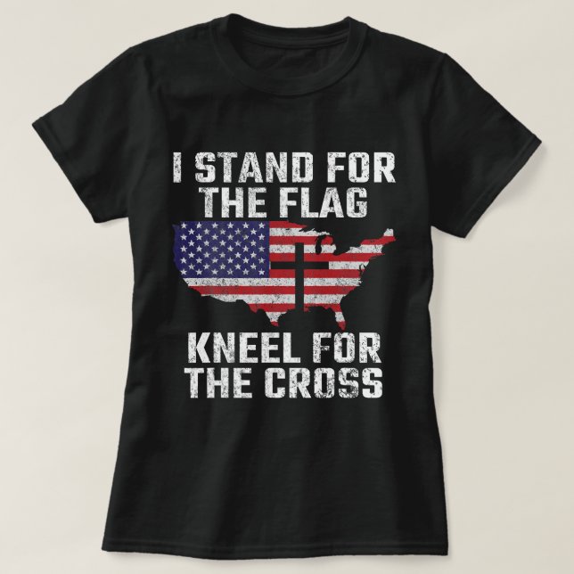 Camiseta Pavilhão I Dos EUA Para A Bandeira E O Kneel Para  (Frente do Design)