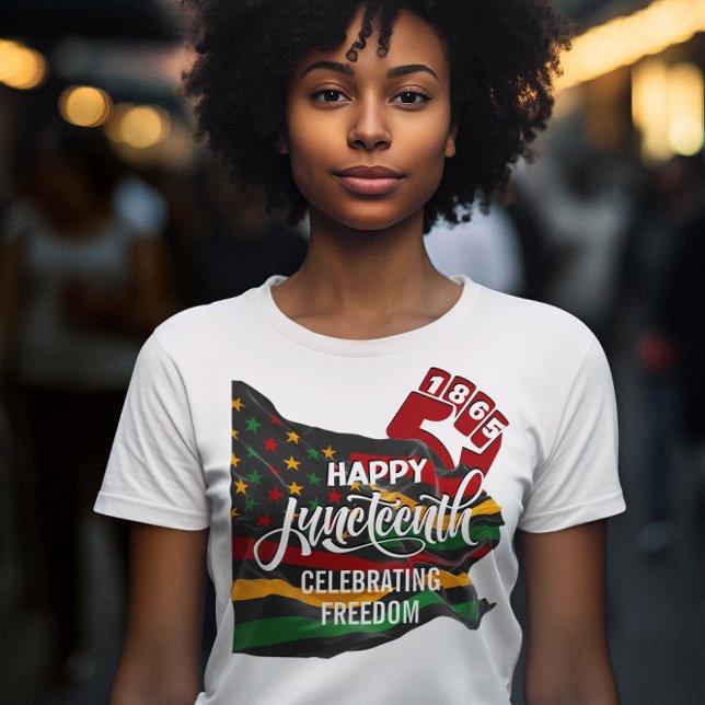 Camiseta Pavilhão JUNETEENTH 1865 Celebrando a Liberdade (Choose from a stylish selection of Juneteenth apparel and gifts to celebrate Juneteenth.)
