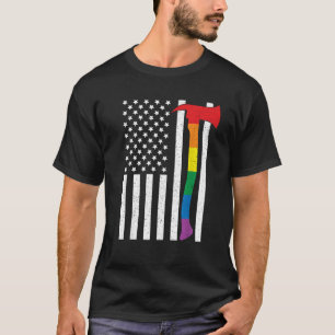 Camiseta Pavilhão LGBT americano Rainbow Ax EUA