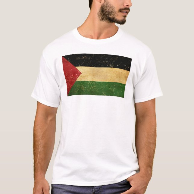 Camiseta Pavilhão palestino Vintage White (Frente)