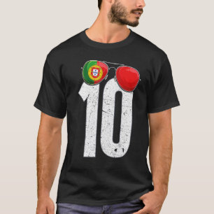Camiseta Pavilhão Português Número 10 do Jogador de Futebol